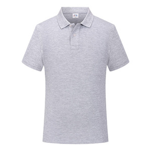 Chemise grise à manches courtes en coton pour homme, couleur unie, décontractée, respirante, en jersey tricoté, coupe classique, avec boutons, style urbain - Product Image 1