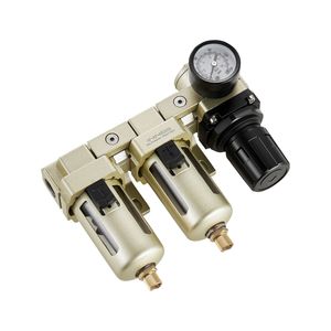 Filtro Regolatore Aria Compressore a Doppio Stadio 3/8'' NPT con Elemento Filtrante in Ottone da 25 m + 5 m, Scarico Semiautomatico, Sistema di Essiccazione Aria 25+5 m - Product Image 5