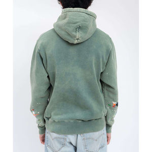 T-shirt en coton molletonné épais pour homme, coupe ample, imprimé numérique Ailes d'ange, effet délavé et vieilli, grandes tailles - Product Image 1