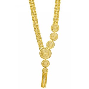 Vente en gros de parures de bijoux de mariée longues en or rempli 14K18K24K, design traditionnel turc, style Dubaï, bijoux de mode en or - Product Image 3
