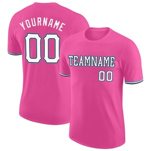 Nouveau design T-shirt rose d'équipe avec impression personnalisée du nom et du numéro, coupe athlétique, col rond, manches courtes, maillot pour hommes et femmes - Product Image 6
