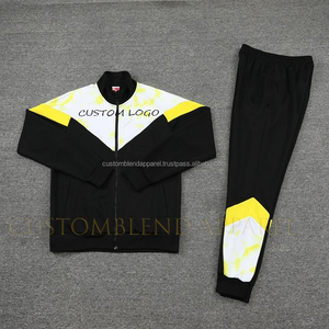 ชุดเสื้อแจ็คเก็ตและกางเกงกีฬาผ้าฝ้าย 100% คุณภาพสูง แห้งเร็ว พิมพ์ลายหรือสีพื้น สำหรับผู้ชายและผู้หญิง เหมาะสำหรับการฝึกซ้อมในฤดูใบไม้ผลิ รับสกรีนโลโก้ ทรงหลวม - Product Image 3