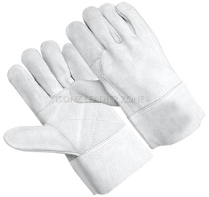 Gants en cuir blanc, longueur poignet, en cuir véritable, pour soudage TIG - Product Image 1