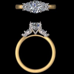 แหวนหมั้นเพชรทรงกลมเจียระไนแบบบริลเลียนท์ ทองคำขาว 14k 18k น้ำหนักรวม 1.43 กะรัต ประดับเพชรหลายเม็ด ของขวัญเครื่องประดับเจ้าสาวสำหรับเธอ - Product Image 1