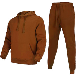 Chándal de invierno personalizable para hombre, 100% algodón, tela transpirable, con capucha, cierre con cordón, diseño de dobladillo dividido, largo completo, OEM - Product Image 1
