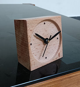 Premium Handmade Modern Mini <b>Pine</b> Wood <b>Desk</b> Clock-Eco-Friendly Quartz Movement Birthday Gift for Home/Office <b>Desk</b> Decor - Product Image 4