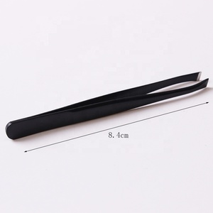 Pinzas para Cejas Inclinadas de Acero Inoxidable Negro de Lujo Hechas a Mano BRAVO IMPEX, Duraderas, Antiestáticas, con Mango Cómodo para Pestañas - Product Image 2