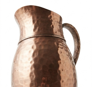 Pichet en cuivre martelé brillant et poli, style classique, avec poignée métallique, accessoires de cuisine, pichet à eau - Product Image 5
