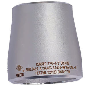 Réducteur concentrique en acier inoxydable 304 304L 316 316L fabriqué au Vietnam, conforme aux normes ASME B169 A et SA403, raccord lisse haute pression - Product Image 3