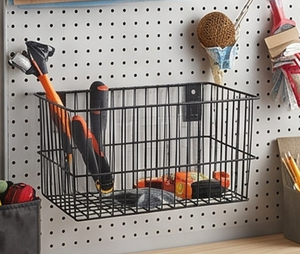 <b>Wall</b> Mounted Metal <b>Wire</b> <b>Storage</b> Basket Rectangle Modern Design Hanging Multi Purpose Organizing <b>Rack</b> Stylish Home Accent - Product Image 5