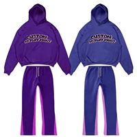 Survêtement streetwear Y2K personnalisé pour homme, sweat à capuche en molleton de coton léger, pantalon évasé 3D pour l'hiver, séchage rapide