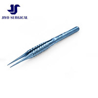 Pinces à suture D&K 4 1/2 pouces, tiges droites 0,12 mm, 1x2 dents, plateformes de ligature 6,0 mm, poignée ergonomique ronde en titane