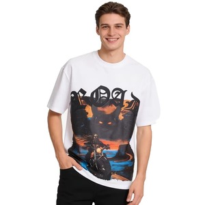 Fashion Men's Oversized Custom T-<b>Shirt</b> With <b>Flame</b> Car Print Street Style Short Sleeve O-Neck Cotton Jersey Tee - Product Image 4