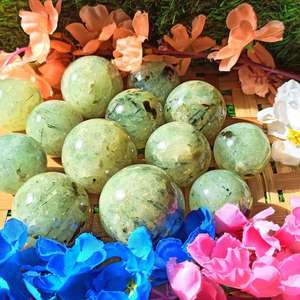 Esfera de cristal de prehnita natural, bola de prehnita verde, piedra curativa para Reiki, meditación, decoración energética, venta al por mayor - Product Image 4