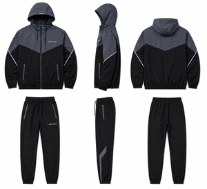 Custom Summer 2-Piece Nylon Windbreaker <b>Tracksuit</b> Set for Men-High Quality Casual Lightweight Reversible Streetwear Hoodie - Product Image 3