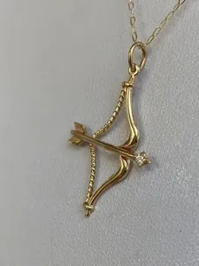 Collar con Colgante de Flecha de Moissanita, Plata de Ley 925, Chapado en Oro, Colgante de Flecha de Cupido, Joyería Fina, Regalo para Mujer - Product Image 3