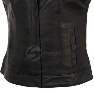 Chaleco de cuero para motocicleta de diseño personalizado a la moda, precio económico, chaleco de cuero transpirable para motocicleta hecho en Pakistán - Product Image 6
