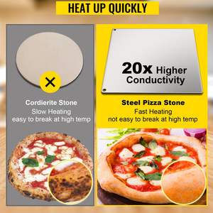 Piastra per Pizza in acciaio solido 16 \ "X 14 \" ad alte prestazioni 0.2 \ "acciaio da forno per griglia forno cottura - Product Image 5