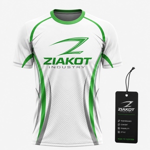 ZIAKOT industry New design Men's Custom Black Neon Green-White Performance <b>T</b>-<b>Shirt</b> - Product Image 2