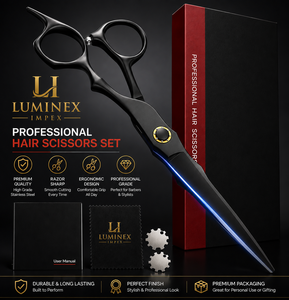 NYBL-55 5.5inch Straight <b>Left</b>-<b>handed</b> <b>Scissors</b> JAPAN 440C Sharp 58-59HRC Hardness Stainless Steel Handle Barber Shears Hair 28 - Product Image 5