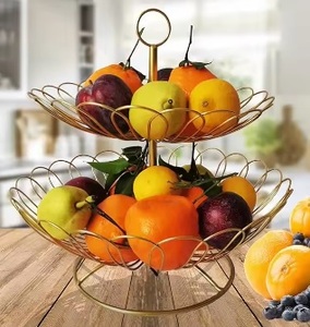 Wire Fruit <b>Basket</b> <b>Large</b> Round Storage <b>Baskets</b> for Bread Fruit Snacks Candy With Matt Powder Coating Fashion Fruit Bowl Decorate - Product Image 6