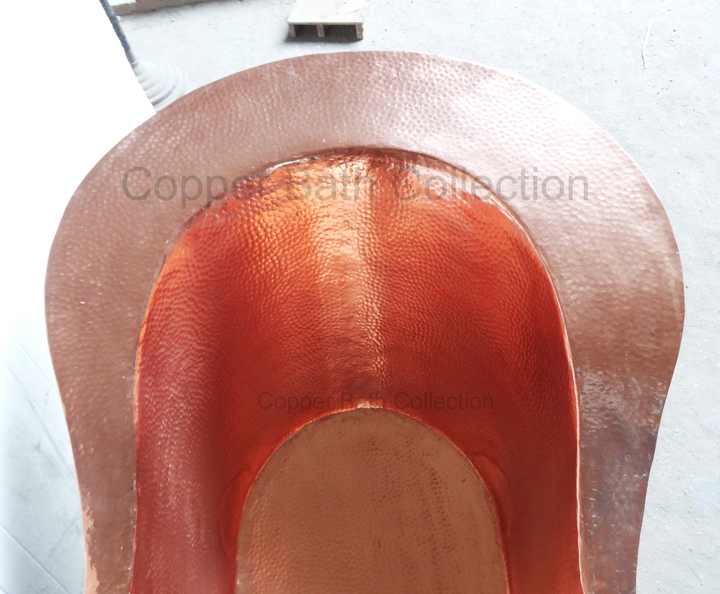 Latest Japanese Design Hammered Free Standing Clawfoot Copper Bathtub Luxury Bath Tub with Drainer for Hotels Made Cheap