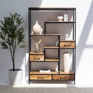 Bibliothèque industrielle en bois Vandana Altis Vesta, design moderne en métal et bois, meuble de rangement - Product Image 3