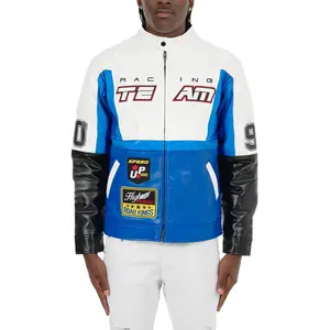 Shop Online Low Price Durable Motorbike Race Wear Jackets Custom Machine Embroidered Patches Moto Racing Leather Jackets