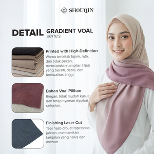 Shouqin Élégant Voile Carré Dégradé Bicolore Effet Aurore Découpé au Laser pour Femmes Musulmanes, Voile de Tête, Hijab, Mariage, Vente en Gros - Product Image 6
