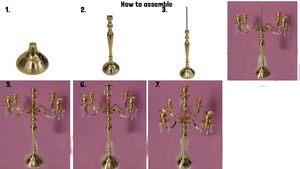 Handmade 5 Arm Gold Plated Candelabra <b>Candle</b> <b>Holder</b> Aluminium Tabletop <b>Candle</b> <b>Stand</b> for Wedding Home and Party Decoration - Product Image 3