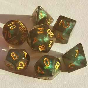 Ensemble de dés polyédriques en résine bleu océan, 7 pièces, effet nacré, dés RPG pour DND Pathfinder, jeux de table - Product Image 2