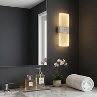 Lampe murale intérieure à LED avec capteur tactile, texture travertin, gradation progressive, 3 couleurs, pour chambre, escalier, couloir