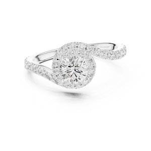 แหวนแต่งงานเพชรทรงกลมเพาะเลี้ยงในห้องปฏิบัติการ ทองคำ 14K สีเหลือง สำหรับผู้หญิง |   เพชรที่เพิ่งเพาะเลี้ยง - Product Image 3