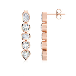 Classic Cushion Cut Multi Shape Bezel Set Lab Grown Drop <b>Earrings</b> 10K 14K 18K Gold 925 935 Sterling <b>Silver</b> for <b>Wedding</b> Gift - Product Image 3