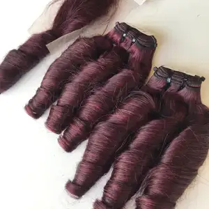 Capelli umani vietnamiti rimbalzanti capelli ricci viola estensione all'ingrosso LINU capelli migliori prodotti di vendita 2024