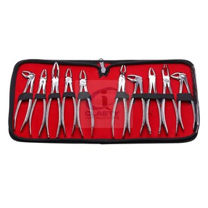 Kit de 7 instruments chirurgicaux dentaires pédiatriques, forceps d'extraction manuels, acier inoxydable, certifié ISO, OEM - Product Image 6