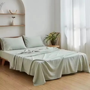 Parure de draps de haute qualité en lin français, ensemble de literie en lin lavé à la pierre, draps plats et housses de matelas - Product Image 6