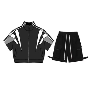 Ensembles coupe-vent sublimés abordables, survêtements unisexes en nylon coupe-vent de couleur unie, style streetwear personnalisé - Product Image 1