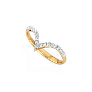 Bague en diamant de laboratoire en forme de V avec bande croisée - Product Image 3