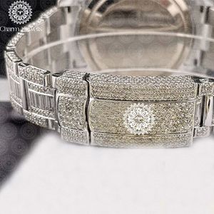 Charm Jewells Stainless Steel Diamond <b>Watch</b> Tonneau Analog Dial Sapphire Crystal Luxury Fashion Unisex Butterfly Clasp - Product Image 4