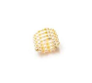 Classic Pearl Napkin Ring Square Resin 4.5cm Width Table Decoration - Product Image 1