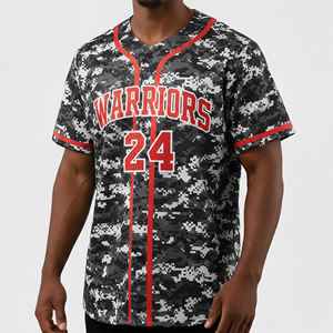 Vêtements de sport sur mesure, vêtements d'entraînement, maillot de baseball classique à col en V, qualité supérieure, léger, respirant, polyester - Product Image 1