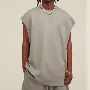 Débardeur Homme Personnalisé avec Logo, Coupe Ample et Structurée, en Coton Lavé Tricoté 100% Respirant, Séchage Rapide, Écologique, Idéal pour la Gym - Product Image 4