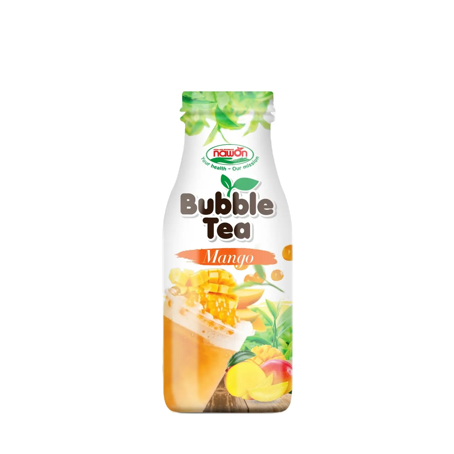 280ml 버블 티 망고 맛 Nawon 음료 도매 공급 업체 터지는 보바 최고의 가격 개인 라벨 음료 생산
