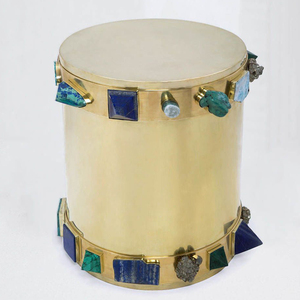 Unique Design Metal Gold Color <b>Container</b> for <b>Kitchen</b> and Dry Fruit <b>Storage</b> Jars and Canister with Resin Gemstones - Product Image 1