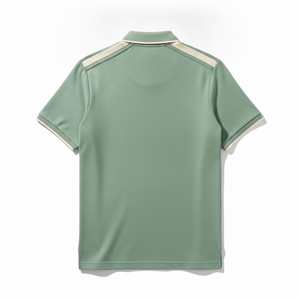 Polo Homme Vert Manches Courtes en Coton Piqué Respirant Couleur Unie Tricoté Boutonné Coupe Classique – Grande Vente - Product Image 3