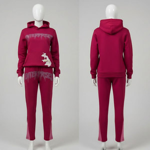 Conjunto Deportivo Econex para Hombre, Sudadera con Capucha Roja, Manga Larga, Diseño con Letras Impresas, Estilo Casual, 100% Algodón, Transpirable y Ligero - Product Image 3