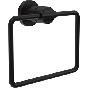 Porte-serviettes mural en acier inoxydable noir avec revêtement en poudre pour lavabo et salle de bain - Product Image 1