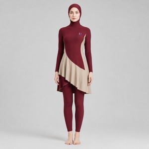 Modest Burkini Set Long Sleeve Swimwear Women Full Coverage Beach <b>Suit</b> Quick Dry Comfortable Swimming Outfit Modest Burkini set - Product Image 1