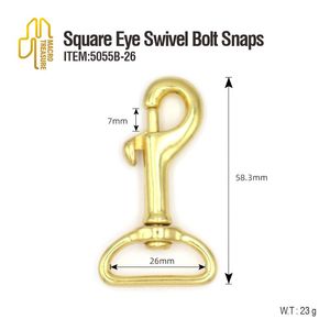 Mosquetones giratorios de latón con ojo redondo, ganchos de seguridad con anillos de rodillo y hebillas de barra central - Product Image 5